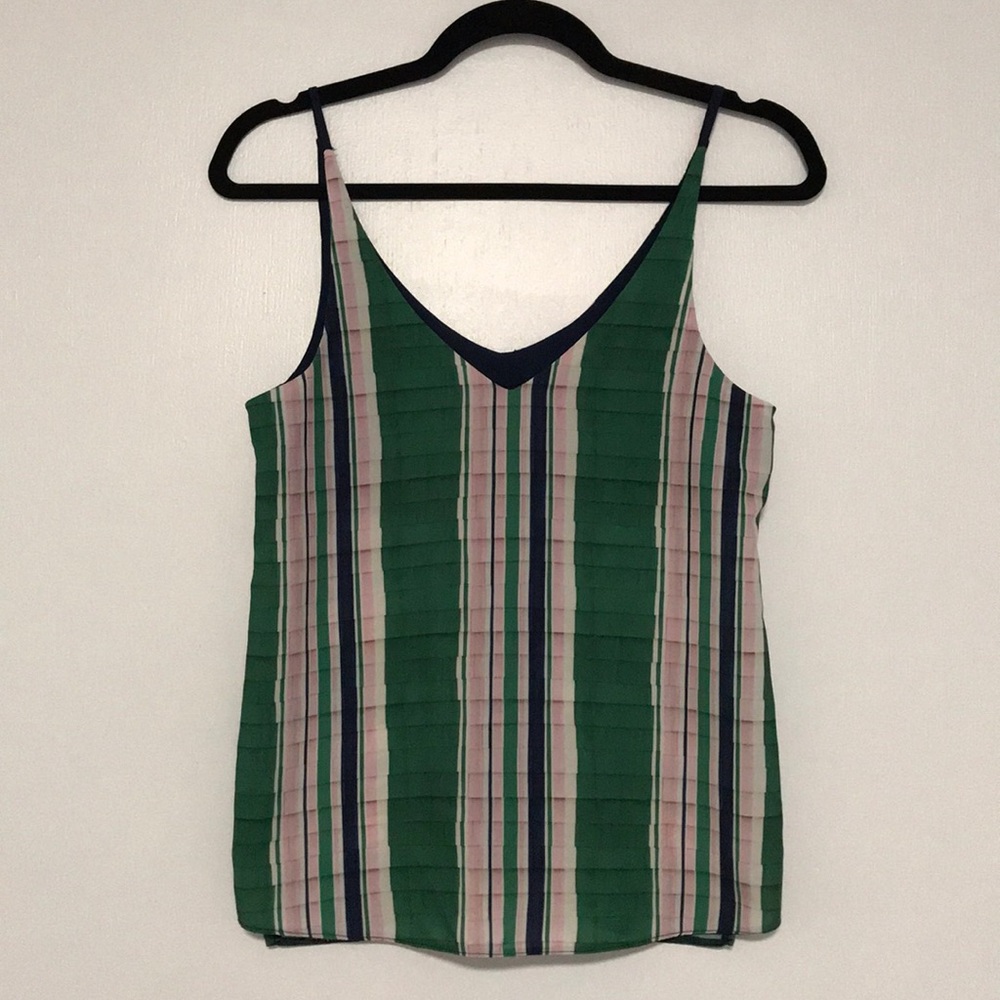 Topshop Striped V-Neck Tank Top